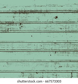 Grunge wood overlay texture. Vector vintage illustration background in green and brown, square format.