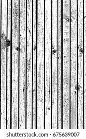 Grunge wood overlay texture. Vector illustration background in black over white, vertical format.