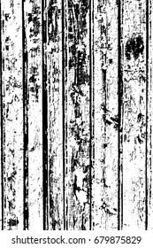 Grunge wood overlay texture. Vector illustration background in black over white, vertical format.