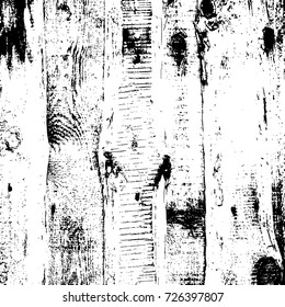 Grunge wood overlay texture. Vector illustration background in black over white, square format.