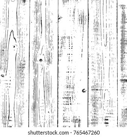 Grunge wood overlay texture. Vector illustration background in black over white, square format.