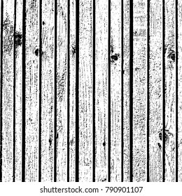 Grunge wood overlay texture. Vector illustration background in black over white, square format.