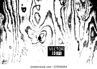 Grunge wooden board trace. Vector