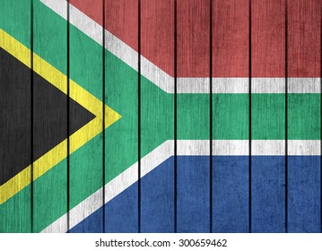 Grunge Wooden Flag Of South Africa