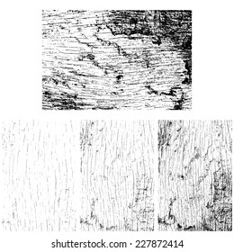 Grunge wooden textures set, Vector background EPS 10