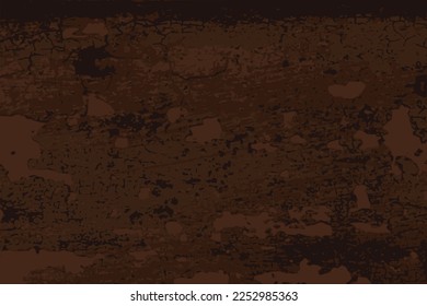 Grunge wooden vector texture. Dark brown retro wood old wall vector background.