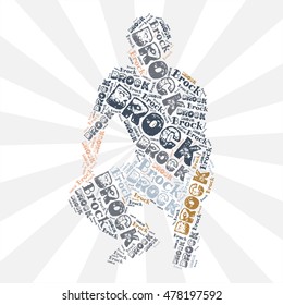 Grunge word cloud of comic hero Brock. Vector.