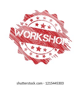 Grunge workshop emblem, label, badge, logo. grunge stamp