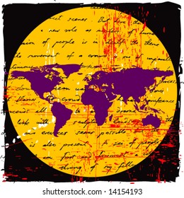 grunge world map