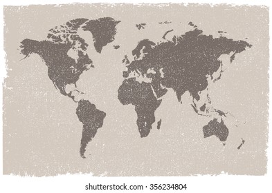 Grunge world map.Old world map.