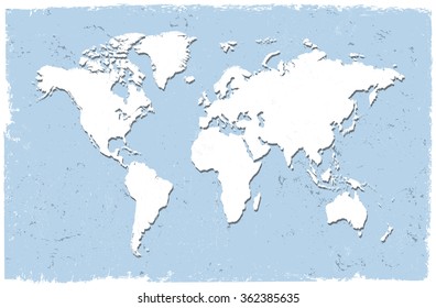 Grunge world map.Old world map.