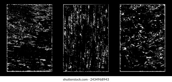 Grunge worn paper effect. Overlay texture stamps with old paper. Stamps distress grain surface dust and rough background concept. Illustration place over object to create grunge effect. Vector EPS10.
