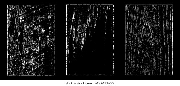 Grunge worn paper effect. Overlay texture stamps with old paper. Stamps distress grain surface dust and rough background concept. Illustration place over object to create grunge effect. Vector EPS10.
