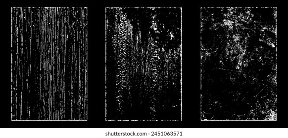 Grunge efecto de papel desgastado. Superponer estampillas de textura con papel antiguo. Sellos de polvo de superficie de grano de socorro y concepto de fondo áspero. Lugar de la ilustración sobre el objeto para crear efecto grunge. Vector EPS10.