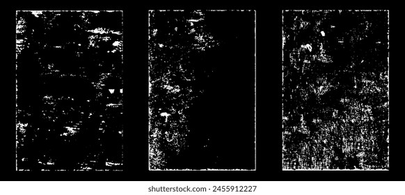 Grunge efecto de papel desgastado. Superponer estampillas de textura con papel antiguo. Sellos de polvo de superficie de grano de socorro y concepto de fondo áspero. Lugar de la ilustración sobre el objeto para crear efecto grunge. Vector EPS10.
