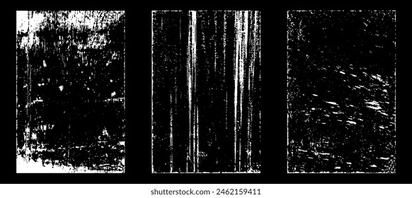 Grunge worn paper effect. Overlay texture stamps with old paper. Stamps distress grain surface dust and rough background concept. Illustration place over object to create grunge effect. Vector EPS10.
