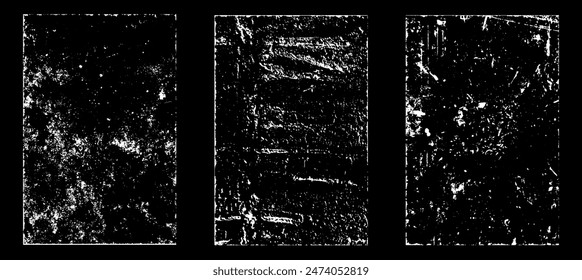 Grunge efecto de papel desgastado. Superponer estampillas de textura con papel antiguo. Sellos de polvo de superficie de grano de socorro y concepto de fondo áspero. Lugar de la ilustración sobre el objeto para crear efecto grunge. Vector EPS10.