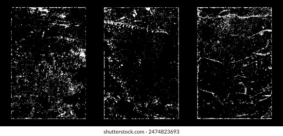 Grunge getragen Papier-Effekt. Texturstempel mit altem Papier überlagern. Stempel Notkorn Oberflächenstaub und raues Hintergrundkonzept. Illustration über Objekt platzieren, um Grunge-Effekt zu erzeugen. Vektorgrafik EPS10.