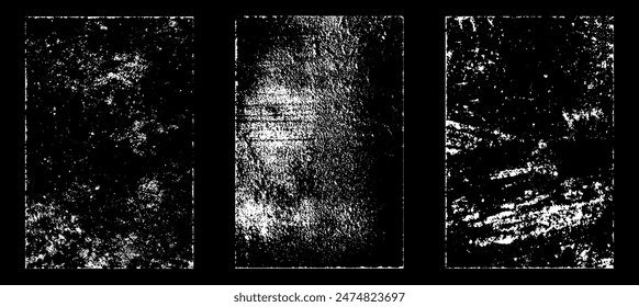 Grunge efecto de papel desgastado. Superponer estampillas de textura con papel antiguo. Sellos de polvo de superficie de grano de socorro y concepto de fondo áspero. Lugar de la ilustración sobre el objeto para crear efecto grunge. Vector EPS10.