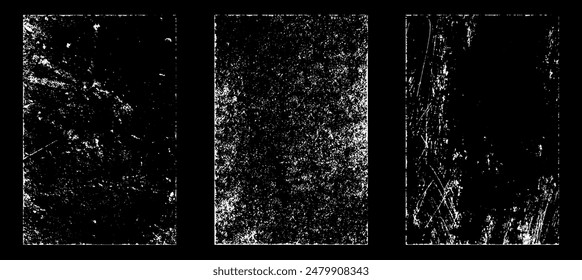 Grunge efecto de papel desgastado. Superponer estampillas de textura con papel antiguo. Sellos de polvo de superficie de grano de socorro y concepto de fondo áspero. Lugar de la ilustración sobre el objeto para crear efecto grunge. Vector EPS10.