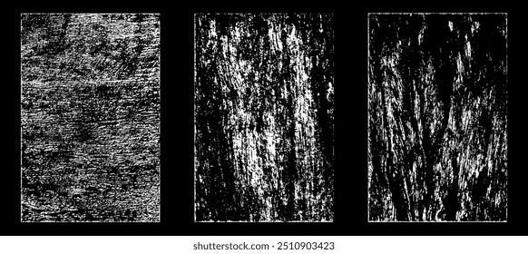 Efecto de papel desgastado Grunge. Superponer sellos de textura con papel viejo. Estampillas de polvo de superficie de grano de distrés y concepto de fondo áspero. La ilustración se coloca sobre el objeto para crear un efecto grunge. Vector EPS10.
