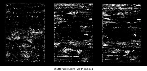 Grunge worn paper effect. Overlay texture stamps with old paper. Stamps distress grain surface dust and rough background concept. Illustration place over object to create grunge effect. Vector EPS10.