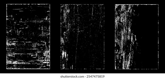 Efecto de papel desgastado Grunge. Superponer sellos de textura con papel viejo. Estampillas de polvo de superficie de grano de distrés y concepto de fondo áspero. La ilustración se coloca sobre el objeto para crear un efecto grunge. Vector EPS10.
