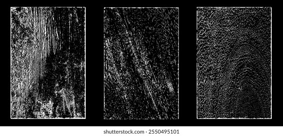 Grunge worn paper effect. Overlay texture stamps with old paper. Stamps distress grain surface dust and rough background concept. Illustration place over object to create grunge effect. Vector EPS10.