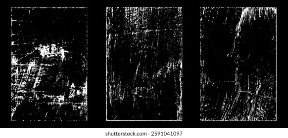 Grunge worn paper effect. Overlay texture stamps with old paper. Stamps distress grain surface dust and rough background concept. Illustration place over object to create grunge effect. Vector EPS10.