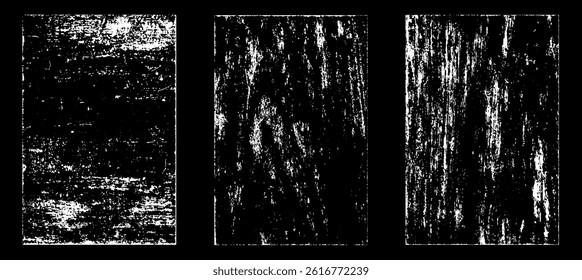 Grunge worn paper effect. Overlay texture stamps with old paper. Stamps distress grain surface dust and rough background concept. Illustration place over object to create grunge effect. Vector EPS10.