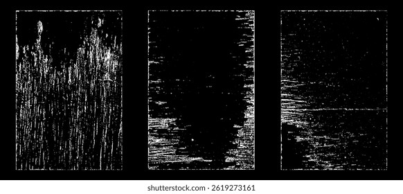 Grunge worn paper effect. Overlay texture stamps with old paper. Stamps distress grain surface dust and rough background concept. Illustration place over object to create grunge effect. Vector EPS10.