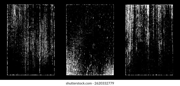Grunge worn paper effect. Overlay texture stamps with old paper. Stamps distress grain surface dust and rough background concept. Illustration place over object to create grunge effect. Vector EPS10.
