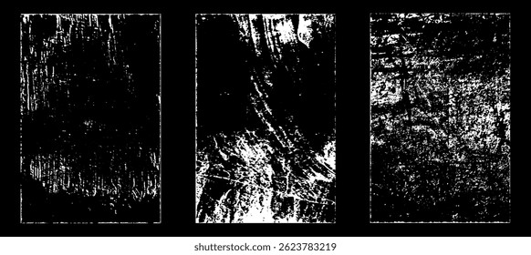 Grunge worn paper effect. Overlay texture stamps with old paper. Stamps distress grain surface dust and rough background concept. Illustration place over object to create grunge effect. Vector EPS10.