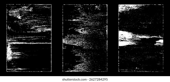Grunge worn paper effect. Overlay texture stamps with old paper. Stamps distress grain surface dust and rough background concept. Illustration place over object to create grunge effect. Vector EPS10.