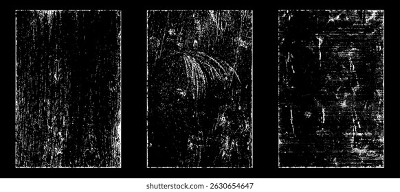Grunge worn paper effect. Overlay texture stamps with old paper. Stamps distress grain surface dust and rough background concept. Illustration place over object to create grunge effect. Vector EPS10.
