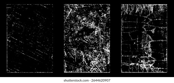 
Grunge worn paper effect. Overlay texture stamps with old paper. Stamps distress grain surface dust and rough background concept. Illustration place over object to create grunge effect. Vector EPS10.