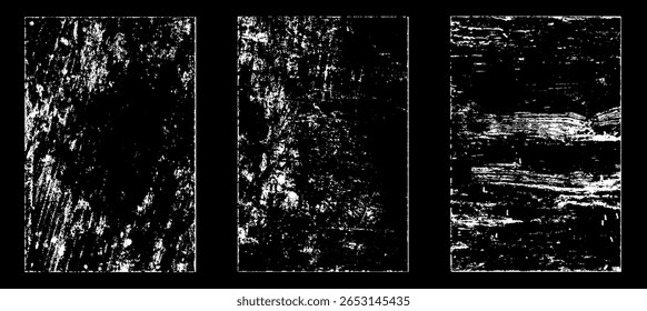 Grunge worn paper effect. Overlay texture stamps with old paper. Stamps distress grain surface dust and rough background concept. Illustration place over object to create grunge effect. Vector EPS10.
