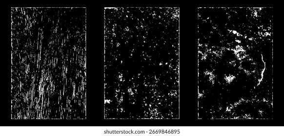 
Efecto de papel desgastado Grunge. Superponer sellos de textura con papel viejo. Estampillas de polvo de superficie de grano de distrés y concepto de fondo áspero. La ilustración se coloca sobre el objeto para crear un efecto grunge. Vector EPS10.