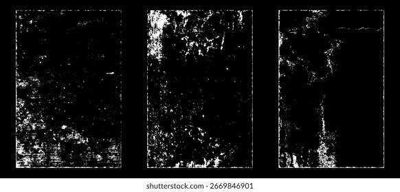 
Grunge worn paper effect. Overlay texture stamps with old paper. Stamps distress grain surface dust and rough background concept. Illustration place over object to create grunge effect. Vector EPS10.