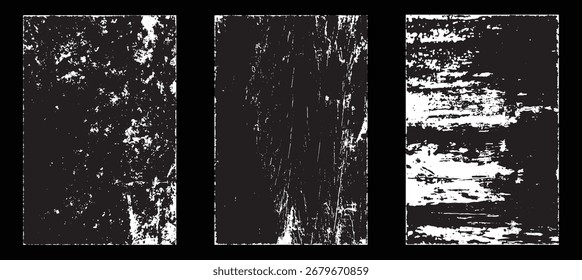 Grunge worn paper effect. Overlay texture stamps with old paper. Stamps distress grain surface dust and rough background concept. Illustration place over object to create grunge effect. Vector EPS10.
