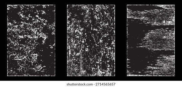 
Efecto de papel desgastado Grunge. Superponer sellos de textura con papel viejo. Estampillas de polvo de superficie de grano de distrés y concepto de fondo áspero. La ilustración se coloca sobre el objeto para crear un efecto grunge. Vector EPS10.