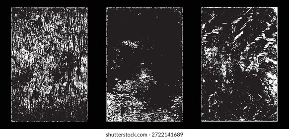 Efecto de papel desgastado Grunge. Superponer sellos de textura con papel viejo. Estampillas de polvo de superficie de grano de distrés y concepto de fondo áspero. La ilustración se coloca sobre el objeto para crear un efecto grunge. Vector EPS10.


