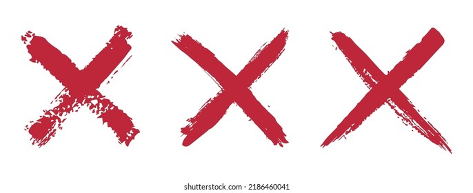 Grunge x marks.Set of grunge letter x.