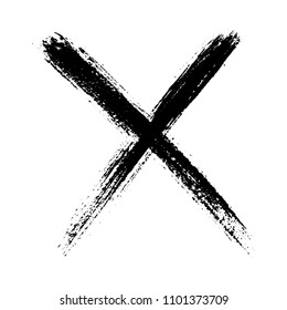 Grunge X mark.Vector letter X.