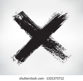 Grunge X mark.Vector letter X.