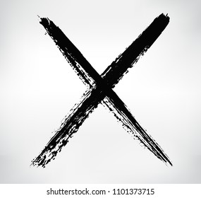 Grunge X mark.Vector letter X.