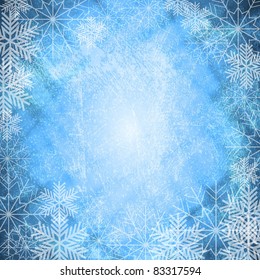 Grunge Xmas background with snowflakes. Eps 10 vector illustration
