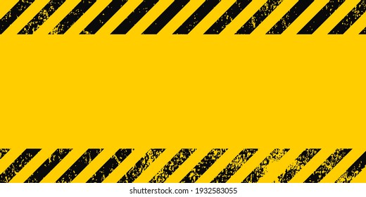 Grunge yellow   black diagonal stripes  Industrial warning background  warn caution  construction  safety