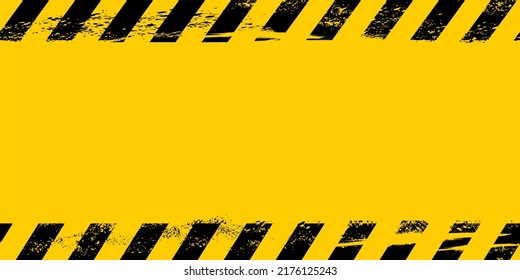 Grunge yellow and black diagonal stripes. Industrial warning background, warn caution, construction, safety