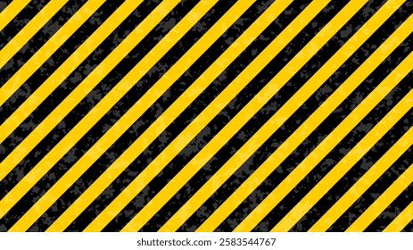 Grunge yellow and black diagonal stripes. Industrial warning background, warn caution, construction